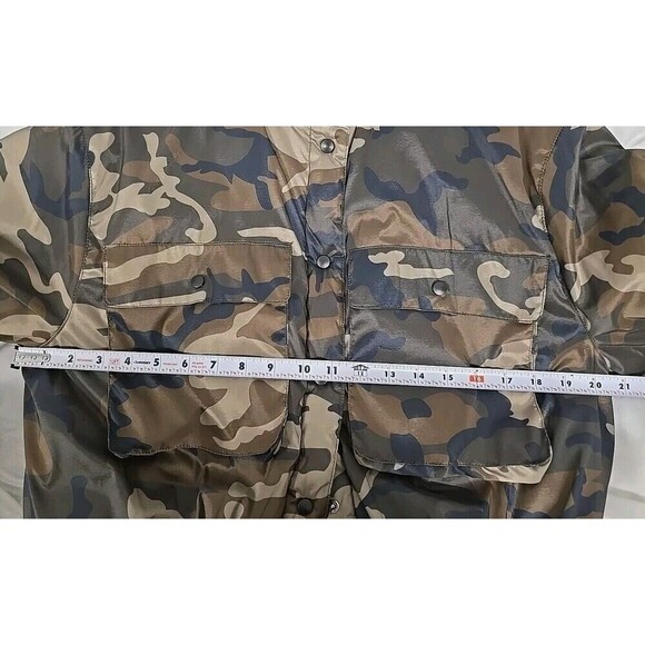 Lulus In Plain Sight Green Camo Print Puffer Bomber Jacket Women’s Size S VGUC - Picture 10 of 12